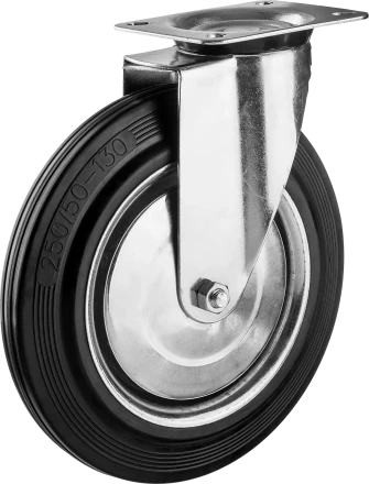 Колеса поворотные из литой резины с металлическим диском серия ПРОФЕССИОНАЛ купить в Надыме