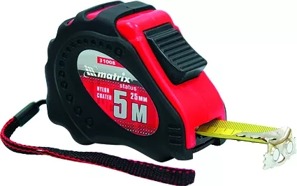 Рулетка Status autostop magnet+ 3 м х 16 мм обрезиненная нейлоновое покрытие  MATRIX 31007 купить в Надыме