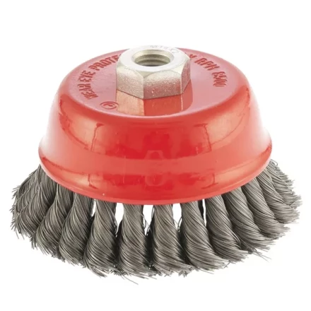 Щетка для УШМ 125 мм М14 "чашка" двухрядная крученая проволока 0,35 мм MTX 74678 купить в Надыме