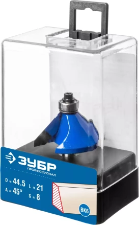 ЗУБР 44.5 x 23 мм, фреза кромочная калевочная (фасочная) №9, Профессионал (28711-44.5) купить в Надыме