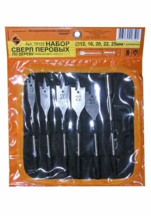 Набор сверл перовых  5 шт12-25х152мм+ 1удл.в сум1/1/40 19122 купить в Надыме
