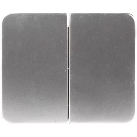 Выключатель СВЕТОЗАР "ГАММА" двухклавишный, без вставки и рамки, цвет светло-серый металлик, 10A/~250B SV-54134-SM купить в Надыме