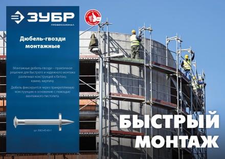 ЗУБР ДГМ, 40 x 4.5 мм, цинк, 1 кг, монтажный дюбель-гвоздь , Профессионал (3063-45-40-1) купить в Надыме