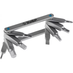 Набор ЗУБР "ЭКСПЕРТ": Ключи имбус,универс,складные,Cr-V,сатинир покрытие,суперкомпактный,HEX,TORX,PH №1,SL 5мм,8-в-1 27423-H8