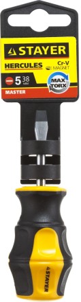 Отвертка STAYER &quot;MASTER&quot; &quot;HERCULES&quot;, Сr-V, противоскользящая рукоятка, SL5,0x38мм 25051-38-5.0_z01 купить в Надыме