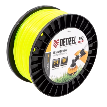 Леска для триммера круглая Denzel, 2,4мм х 192м, на DIN катушке FLEX CORD, 96280 купить в Надыме