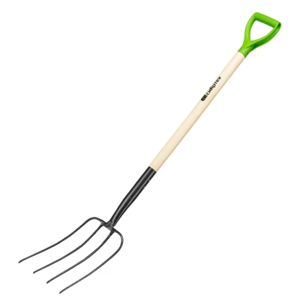 Вилы 4-рогие Сибртех 61379, сенные, кованые, 210х340х1260 мм, деревянный лакированный черенок купить в Надыме