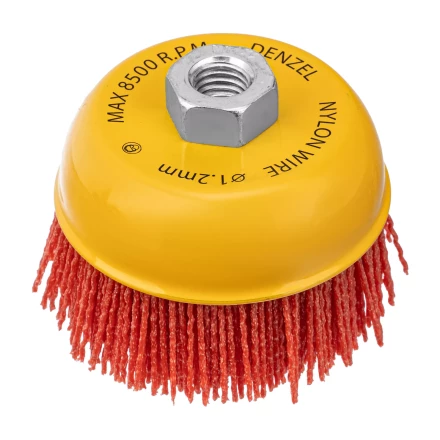 Щетка для УШМ Denzel, 100 мм, Чашка, нейлоновая щетина, М14, 74469 купить в Надыме