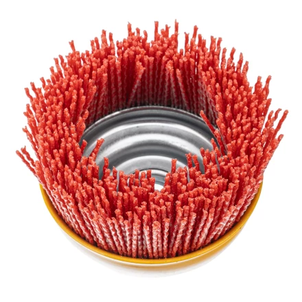 Щетка для УШМ Denzel, 100 мм, Чашка, нейлоновая щетина, М14, 74469 купить в Надыме