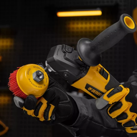 Щетка для УШМ Denzel, 100 мм, Чашка, нейлоновая щетина, М14, 74469 купить в Надыме