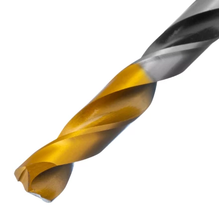 Сверло спиральное по металлу Denzel 8 x 117мм, Р6М5, Golden Tip, многогранная заточка, 718282 купить в Надыме