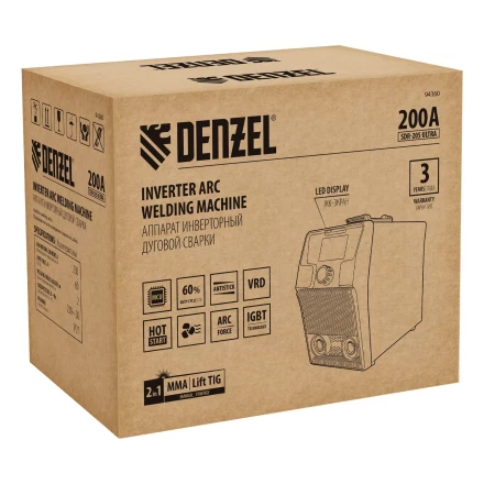 Аппарат инвертор. дуговой сварки Denzel SDR-205 Ultra, 200 А, ПВ 60% 94360 купить в Надыме