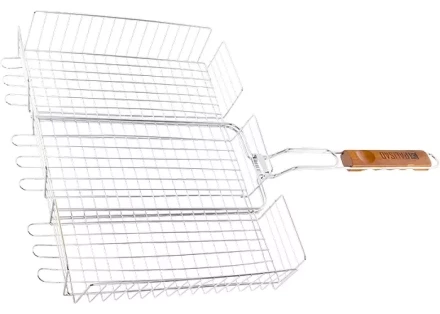 Решетка гриль 315х410х65 мм объемная хромированная PALISAD Camping 69562 купить в Надыме