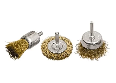 Набор щеток для дрели 3 шт 1 плоская 50 мм + 2 "чашки" 25-50 мм со шпильками MATRIX 74486 купить в Надыме