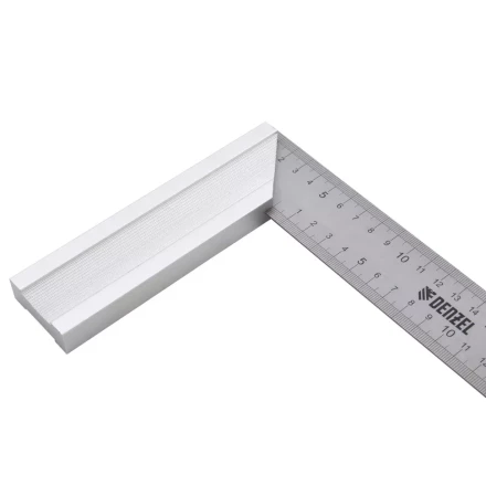 Угольник стальной 300 мм, нержавеющая сталь, градуировка, алюминиевое основание Denzel 32397 купить в Надыме