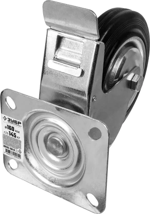 Колеса поворотные с тормозом из литой резины с металлическим диском серия ПРОФЕССИОНАЛ купить в Надыме