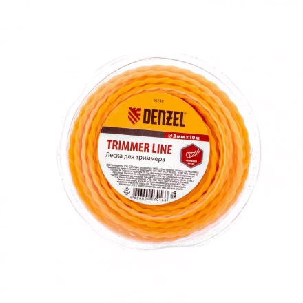 Леска для триммера овальная витая 3,0 мм х 10 м блистер Россия Denzel 96138 купить в Надыме