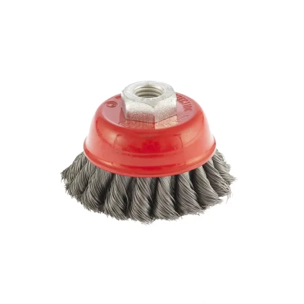 Щетка для УШМ 75 мм М14 "чашка" двухрядная крученая проволока 0,5 мм MTX 74681 купить в Надыме