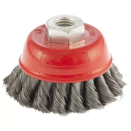 Щетка для УШМ 75 мм М14 "чашка" двухрядная крученая проволока 0,5 мм MTX 74681 купить в Надыме