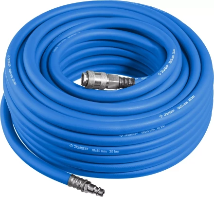 ЗУБР 15 м, 10 х 15 мм, 20 бар, воздушный шланг с фитингами рапид, Профессионал (6481-15) купить в Надыме