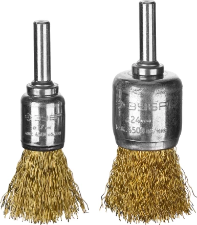 ЗУБР "ПРОФЕССИОНАЛ". Набор щеток кистевых для дрели, витая стальная латунированная проволока 0,3мм, для дрели, 2шт 3532-H2_z02 купить в Надыме