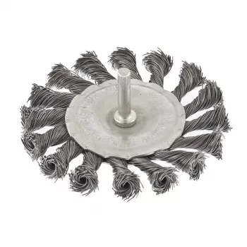 Щетка для дрели 100 мм плоская со шпилькой крученая металлическая проволока  СИБРТЕХ 744327 купить в Надыме