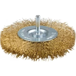 ЗУБР "ЭКСПЕРТ". Щетка дисковая для дрели, двухрядная, витая латунированная стальная проволока 0,3мм, 100мм 3520-100-2_z01