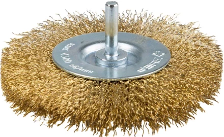 ЗУБР "ЭКСПЕРТ". Щетка дисковая для дрели, двухрядная, витая латунированная стальная проволока 0,3мм, 100мм 3520-100-2_z01 купить в Надыме