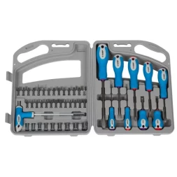 Набор ЗУБР Отвертка "ЭКСПЕРТ" с насадками, битодержатель с Т-образ. ручкой 125мм, Hex1/4"-SQ1/4", в пласт.боксе, 46пред 25283-H46