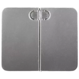 Выключатель СВЕТОЗАР "ГАММА" с подсветкой, двухклавишный, без вставки и рамки, цвет светло-серый металлик, 10A/~250B SV-54135-SM