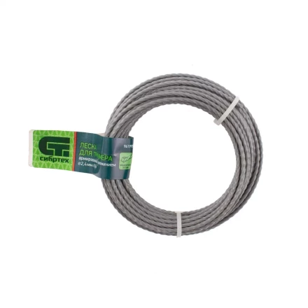 Леска для триммера квадратная витая, армированная алюминием, 2.4 мм х 10 м, Россия Сибртех 961995 купить в Надыме