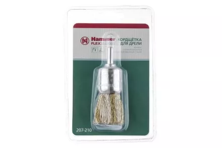 Кордщетка HAMMER кисть 25мм для дрели гофрированная латунированная сталь (207-210) купить в Надыме