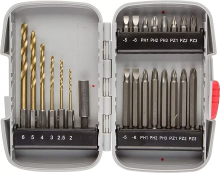 Набор ЗУБР "МАСТЕР": Насадки для шуруповерта и дрели, биты, биты-сверла, адаптер, 23 предмета 26056-H23 купить в Надыме