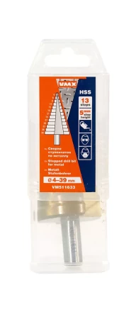 Сверло для металла ступенчатое 4-39 13 ступ ход 5 VMX 511633 купить в Надыме