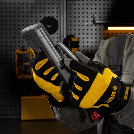 Степлер мебельный Denzel 40213, пластиковый корпус, тип 53, 6-14 мм, тип 300, 15 мм, тип 500, 15 мм купить в Надыме