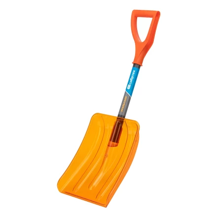 Лопата для уборки снега Сибртех 61673, поликарбонат, 270х360х840 мм, стальной черенок, усиленная купить в Надыме