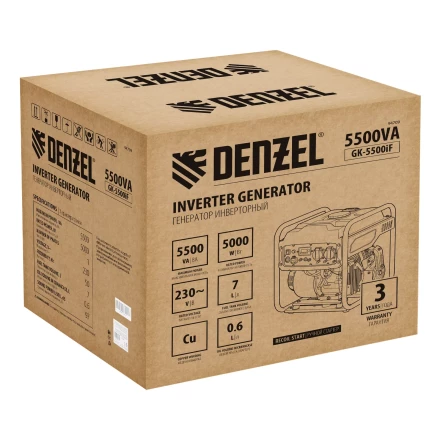 Генератор инверторный DENZEL GK-5500iF, 5,5 кВт, 230 В, ручной старт купить в Надыме