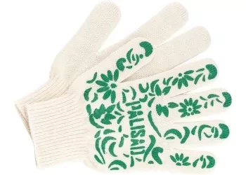 Перчатки садовые х/б, ПВХ узор "летний сад", 10 класс, PALISAD Россия 67771 купить в Надыме