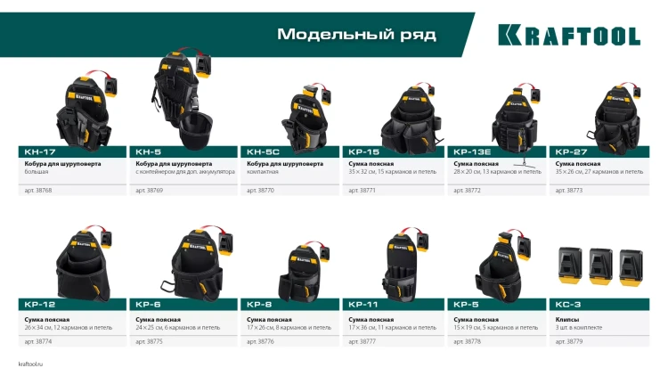 Поясная сумка электрика KRAFTOOL 38772 купить в Надыме