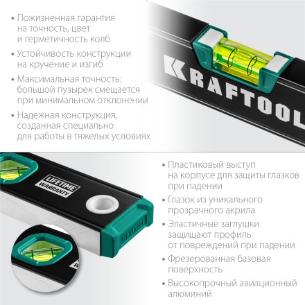 Профессиональный магнитный уровень с зеркальным глазком KRAFTOOL 34785-60 купить в Надыме