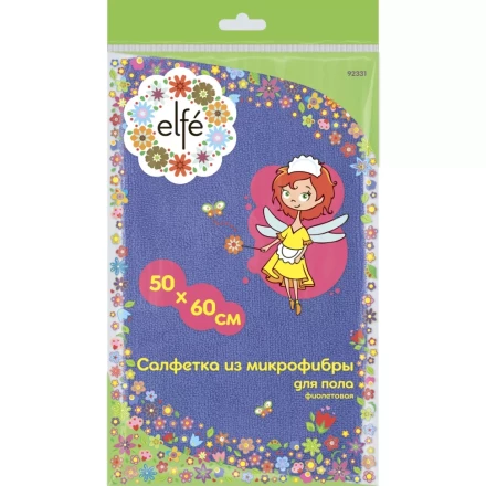 Салфетка из микрофибры для пола фиолетовая 500х600 мм Elfe 92331 купить в Надыме