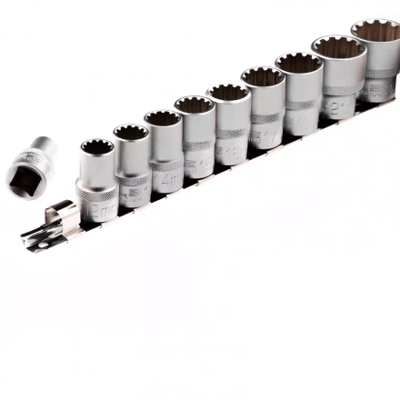 Набор универсальных торцевых головок 1/2 SpLine CrV 10 шт 10-22 мм Stels 13641 купить в Надыме