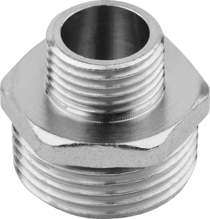 Бочонок ЗУБР "ЭКСПЕРТ" переходной, никелированная латунь, 1/2"-3/4" 51241-1/2-3/4 купить в Надыме