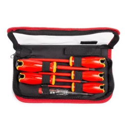 Набор диэлектрических отверток КВТ VDE НИО-2206-S сталь S2, профиль SL, PH, 6 шт. (88925)