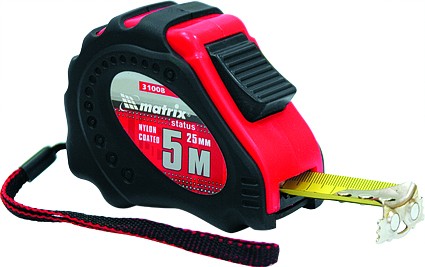 Рулетка Status autostop magnet+ 7,5 м х 25 мм обрезиненная нейлоновое покрытие  MATRIX 31009 купить в Надыме