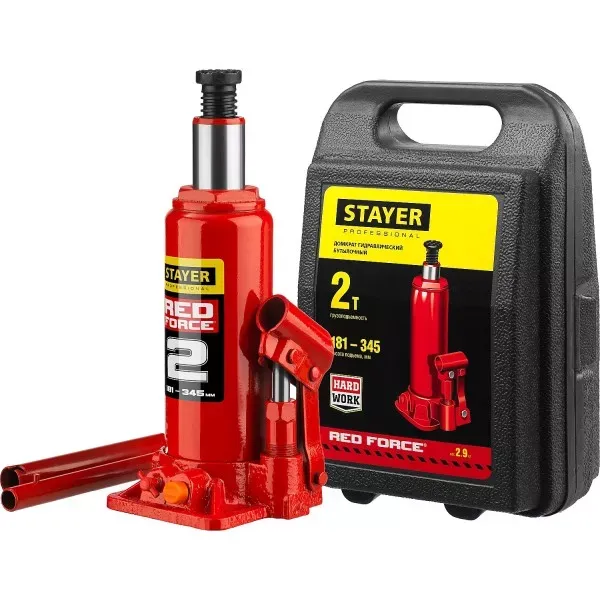 Домкрат STAYER "PROFI" гидравлический бутылочный, в кейсе, 2т, 148-278мм 43160-2-K купить в Надыме