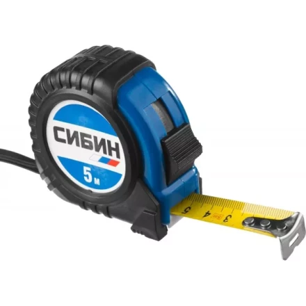 Рулетка СИБИН, обрезиненный пластиковый корпус, 5м/19мм 34019-05-19 купить в Надыме