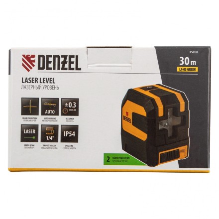 Лазерный уровень LX 03 Green, 30 м, 520 нм, резьба 1/4&quot; Denzel 35058 купить в Надыме