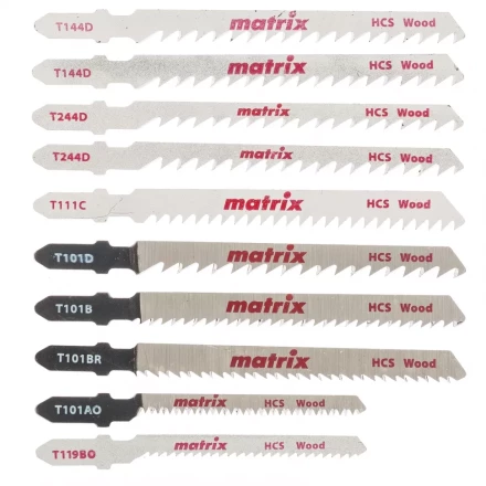 Набор полотен для электролобзика по дереву 10 шт T-SET1007 Matrix 78249 купить в Надыме