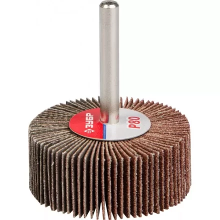 Круг шлифовальный ЗУБР "МАСТЕР" веерный лепестковый, на шпильке, тип КЛО, зерно-электрокорунд нормальный, P80, 20х50мм 36601-080 купить в Надыме